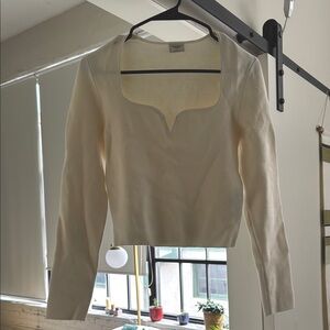 A&F Cream Long Sleeve Top